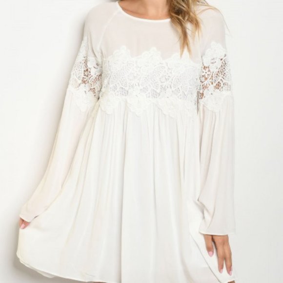 Dresses & Skirts - BABY DOLL DRESS - OFF WHITE